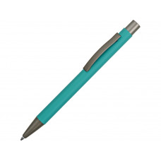 Ручка металлическая soft touch шариковая «Tender», бирюзовый с нанесением логотипа компании