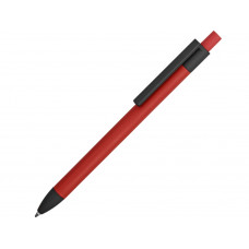Ручка металлическая soft-touch шариковая «Haptic», красный/черный с нанесением логотипа компании