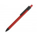 Ручка металлическая soft-touch шариковая «Haptic», красный/черный с нанесением логотипа компании