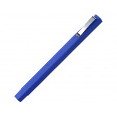 Ручка шариковая пластиковая "Quadro Soft", квадратный корпус с покрытием софт-тач, синий с нанесением логотипа компании