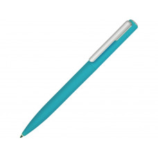 Ручка шариковая пластиковая "Bon" с покрытием soft touch, бирюзовый с нанесением логотипа компании