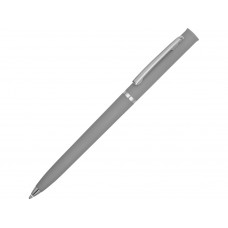 Ручка шариковая "Navi" soft-touch, серый с нанесением логотипа компании