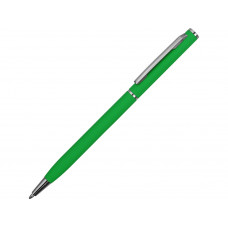 Ручка металлическая шариковая "Атриум" с покрытием софт-тач, зеленый с нанесением логотипа компании