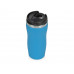 Термокружка "Mony Steel" 350 мл, soft touch, голубой с нанесением логотипа компании