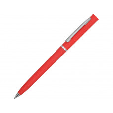 Ручка шариковая "Navi" soft-touch, красный с нанесением логотипа компании