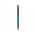 Ручка металлическая soft touch шариковая «Tender», голубой/серый с нанесением логотипа компании