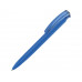 Ручка шариковая трехгранная UMA «TRINITY K transparent GUM», soft-touch, синий с нанесением логотипа компании