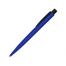 Ручка шариковая металлическая «LUMOS M» soft-touch, синий/черный с нанесением логотипа компании