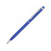 Ручка-стилус шариковая "Jucy Soft" с покрытием soft touch, синий с нанесением логотипа компании
