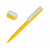 Ручка пластиковая soft-touch шариковая «Zorro», желтый/белый с нанесением логотипа компании