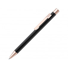 Ручка шариковая металлическая «STRAIGHT RO GO GUM», soft-touch, черный/золотистый с нанесением логотипа компании