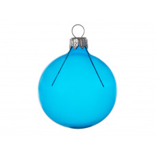 Стеклянный шар синий полупрозрачный, заготовка шара 6 см, цвет 61 с нанесением логотипа компании