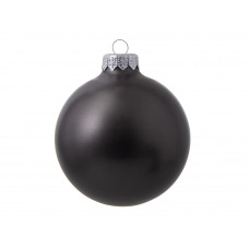 Стеклянный елочный шар "Christmas bauble", черный металлик, с серебристым колпачком в черной коробке