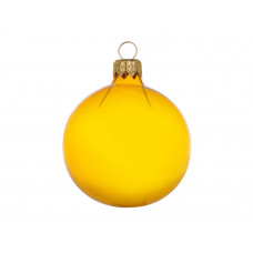 Стеклянный шар желтый полупрозрачный, заготовка шара 6 см, цвет 21 с нанесением логотипа компании