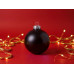 Стеклянный елочный шар "Christmas bauble", черный металлик, с серебристым колпачком в черной коробке с нанесением логотипа компании