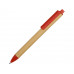 Ручка картонная пластиковая шариковая «Эко 2.0», бежевый/красный с нанесением логотипа компании