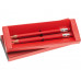 Набор "Даллас": ручка шариковая, карандаш с ластиком в футляре, красный с нанесением логотипа компании