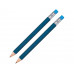 Набор "Даллас": ручка шариковая, карандаш с ластиком в футляре, синий с нанесением логотипа компании