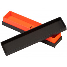 Футляр для 1 ручки "Bloom", черный с оранжевым с нанесением логотипа компании