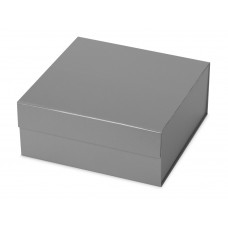 Коробка разборная на магнитах S, серебристый с нанесением логотипа компании
