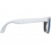 Складные очки с зеркальными линзами "Ibiza", белый с нанесением логотипа компании