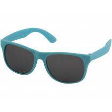 Солнцезащитные очки Retro - сплошные, голубой с нанесением логотипа компании