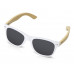 Солнцезащитные очки Rockwood с бамбуковыми дужками в сером футляре, белый с нанесением логотипа компании