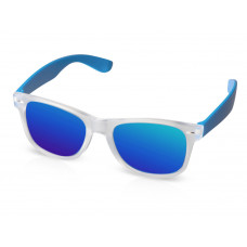 Очки солнцезащитные с зеркальными линзами "Partymaker", синий с нанесением логотипа компании