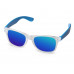 Очки солнцезащитные с зеркальными линзами "Partymaker", синий с нанесением логотипа компании