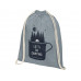 Рюкзак со шнурком Tenes из хлопка плотностью 140 г/м2, серый с нанесением логотипа компании
