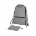 Складной рюкзак со шнурком Coss, heather medium grey с нанесением логотипа компании Складной рюкзак со шнурком Coss, heather medium grey с нанесением логотипа компании
