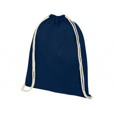 Рюкзак со шнурком Tenes из хлопка плотностью 140 г/м2, темно-синий с нанесением логотипа компании