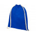 Рюкзак со шнурком Tenes из хлопка плотностью 140 г/м2, синий с нанесением логотипа компании