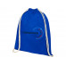 Рюкзак со шнурком Tenes из хлопка плотностью 140 г/м2, синий с нанесением логотипа компании