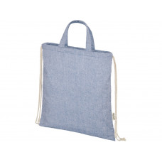 Pheebs 150 г/м² Aware™ рюкзак со шнурком из переработанных материалов - Синий с нанесением логотипа компании