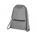Складной рюкзак со шнурком Coss, heather medium grey с нанесением логотипа компании Складной рюкзак со шнурком Coss, heather medium grey с нанесением логотипа компании