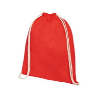 Рюкзак со шнурком Tenes из хлопка плотностью 140 г/м2, красный