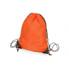 Рюкзак-мешок на шнуровке Reviver из переработанного пластика, оранжевый с нанесением логотипа компании