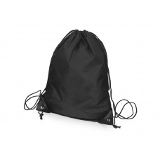 Рюкзак-мешок на шнуровке Reviver из переработанного пластика, черный с нанесением логотипа компании