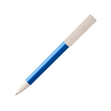 Шариковая ручка и держатель для телефона Medan из пшеничной соломы, cиний с нанесением логотипа компании