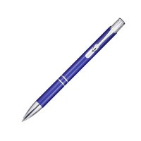 Шариковая ручка Moneta из переработанного алюминия (черные чернила) - Королевский синий
