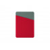 Картхолдер на 3 карты типа бейджа "Favor", красный/серый с нанесением логотипа компании