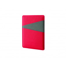 Картхолдер на 3 карты типа бейджа "Favor", красный/серый с нанесением логотипа компании