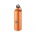 Алюминиевая бутылка для воды Oregon объемом 770 мл с карабином - Оранжевый (P) с нанесением логотипа компании