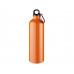 Алюминиевая бутылка для воды Oregon объемом 770 мл с карабином - Оранжевый (P) с нанесением логотипа компании