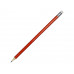 Шестигранный карандаш с ластиком "Presto", красный с нанесением логотипа компании