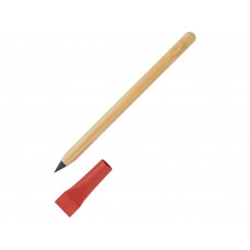 Вечный карандаш из бамбука "Recycled Bamboo", красный с нанесением логотипа компании