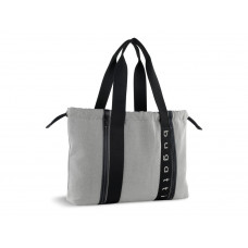 Сумка-шоппер женская BUGATTI Ambra, серо-черный цвет, хлопок/полиэстер, 45х10х34 см с нанесением логотипа компании