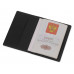 Обложка для паспорта с RFID защитой отделений для пластиковых карт "Favor", черная с нанесением логотипа компании