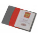 Обложка для паспорта с RFID защитой отделений для пластиковых карт "Favor", красная/серая с нанесением логотипа компании